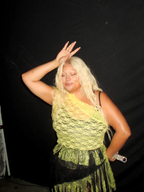 celebrity dress multicoloured_clothing sheer_material shygirl woman yellow_clothes