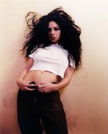 black_clothes black_jeans celebrity charli_xcx crop_top jeans white_clothes woman womenswear