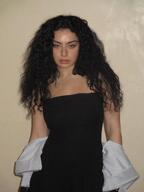 black_clothes celebrity charli_xcx dress hoodie white_clothes woman womenswear